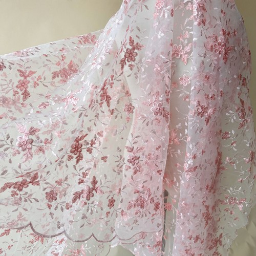 Tessuto pizzo floreale ricamo - floreale,