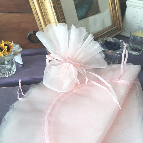 Tulle organza rosa perlato - tulle,