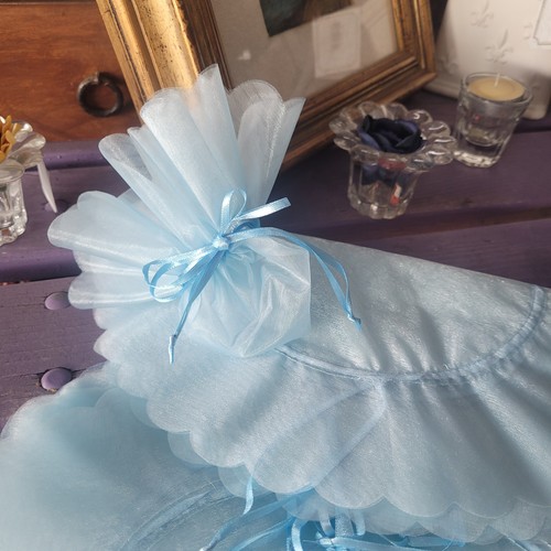 Tulle organza azzurro perlato - tulle,